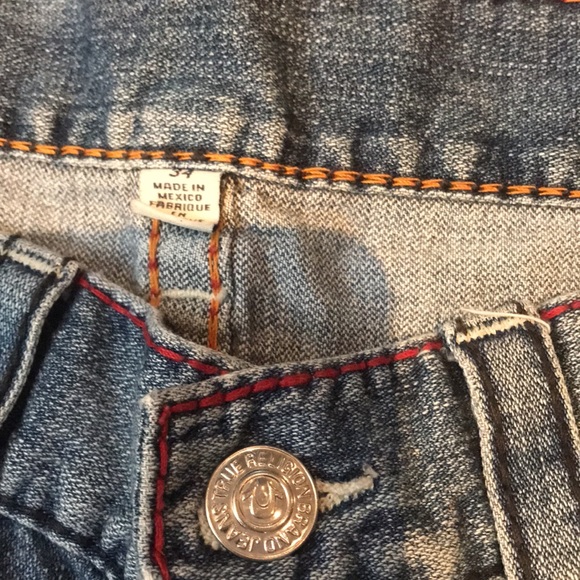True Religion Straight Leg Distressed Denim Jeans - Picture 3 of 9